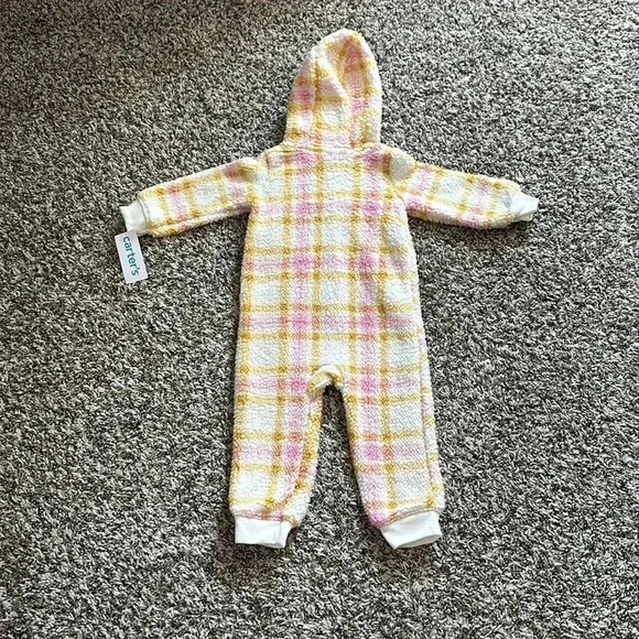 Carter's Infant Girls Plaid Sherpa Jumpsuit - Picture 4 of 4